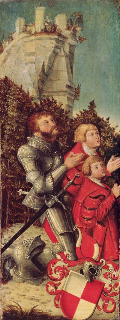 Porträt eines Ritters mit seinen zwei Söhnen, ca. 1518-25 von Lucas Cranach the Elder